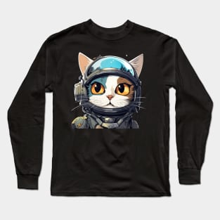 Futuristic Cyber  Cat Long Sleeve T-Shirt